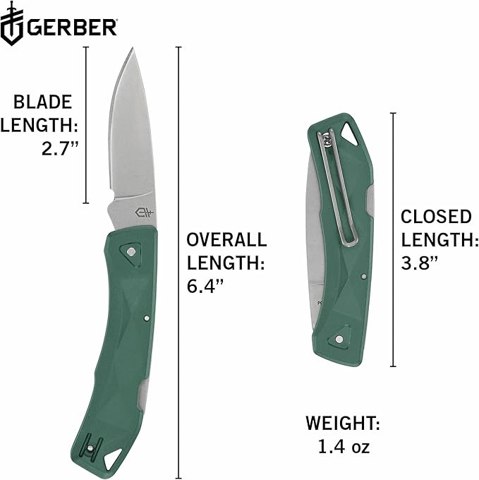 Gerber Gear LST Ultra - Lightweight EDC Knife - Survival Tactical Tool for Hiking Camping &amp Outdoor - Compact Folding Pocket Knife - Stainless Steel Blade - Made in USA - Blue