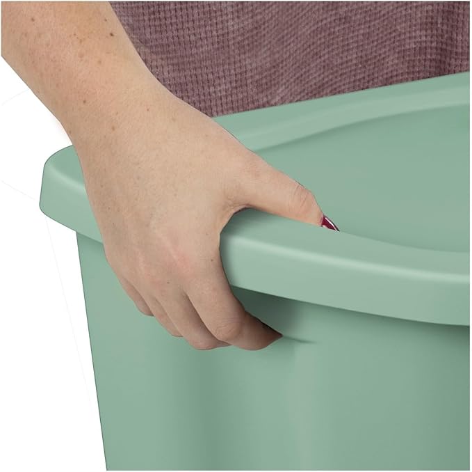18-Gallon Plastic Storage Bins with Snap-on Lids – 8-Pack Home Organization Essential
