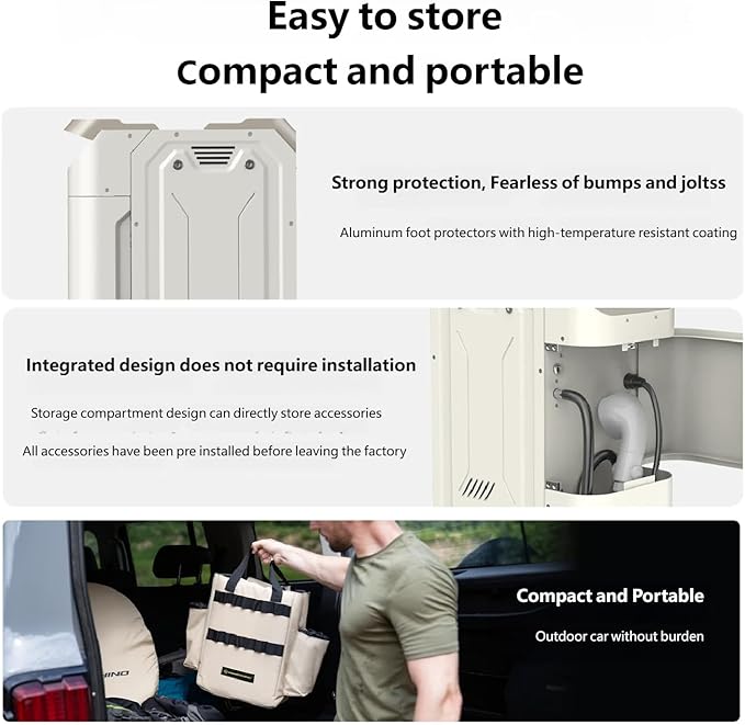 Portable Camping Shower - Instant 3-Second Water Heater with a Rugged All-Metal casing. 4 liters/Minute Ideal for Family Weekend Camping Trips and getaways (E1 Model)