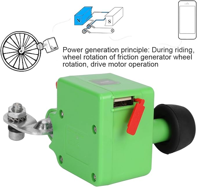 PerGar Bicycle Dynamo Generator Bike Riding Dynamo Mobile Phone Charging Compact Mountain Generator Small and Portable Electric BicycleGenerator