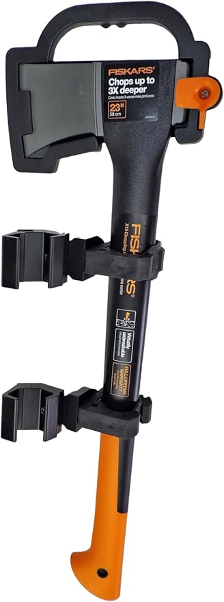 UTV Roll Bar Axe Kit – Includes Hornet Razor-Edge 23.5-Inch Chopping Axe and Machined Aluminum Mounting Clamps – Heavy-Duty Tool Carrier Fits Profile Profile Tube Roll Cages
