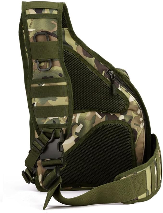 UNISTRENGH Men's Tactical Sling Bag Sling Backpack Military Shoulder Bag MOLLE Assault Range Bag for Outdoor Camping Hunting (CP #)