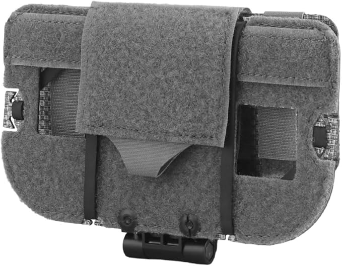 Let Me Be Airsoft Plate Carrier Molle Phone Carrier Outdoor Lightweight Navigation BoardWide Angle Foldable Phone Holder Chest Rig Hovering Mount Tactical Vest Accessory (Wolf Gray)