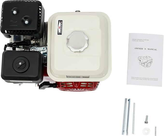 200CC 6.5Hp 4 Stroke Gas Engine Pull Start Petrol Engine Replaces Compatible for Honda Gx160 Air Cooled Single Cylinder General Gas Engine for Pumping Cleaning Spraying Machines