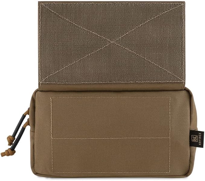 KRYDEX Tactical Drop Pouch Sub Abdominal Carrying Kit Bag and Tactical Placard Coyote Brown