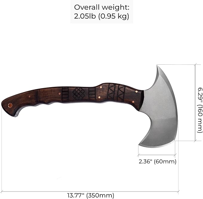 AncientSmithy Tactical Tomahawk Axe Handmade Camping Outdoor Hatchet Full Tang with Leather Sheath