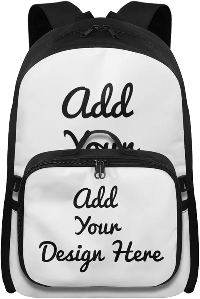 Custom Bookbag with Name Personalized Backpack with Lunch Box for Men Large Capacity School Bag for Office Work Outdoor Travel Casual Daypack
