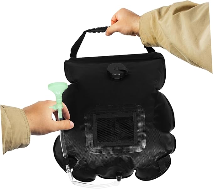 YARNOW Solar Shower Bag 20l Camping Portable Outdoor Bathing Kit with Removable Hose Switchable Shower Head