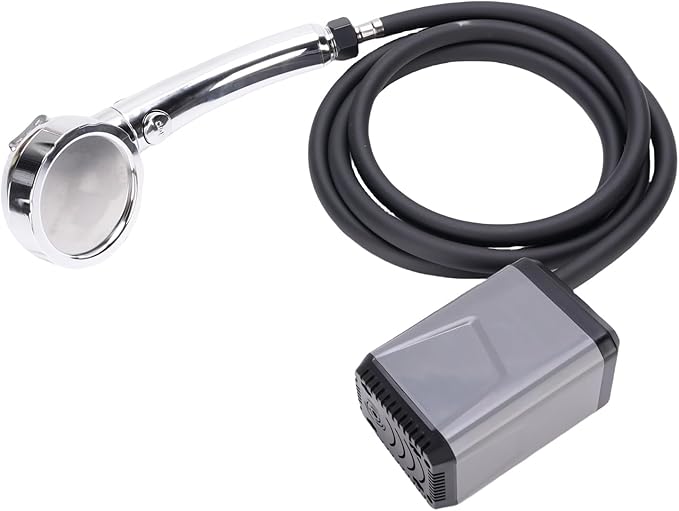 Irfora Portable Camping Shower Electric Pump Battery Powered USB Rechargeable Shower with Display Screen (Grey)