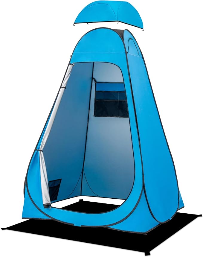 BRIAN &amp DANY Pop Up Shower Tent Portable Privacy Camping Changing Tent Camp Toilet Bathroom Pod with Rain Shelter &amp Windows UPF 50+ &amp Waterproof 47.2 x 47.2 x 74.8