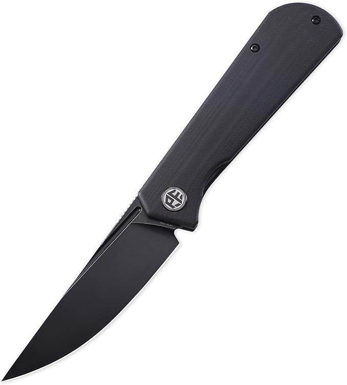 Petrified fish Pocket Knife PFP07 Viking 3.62 K110 Black Stonewashed Blade 4.23oz G10 Handle Front Flipper Liner lock Folding knife (Black G10 &amp Black Stonewashed)