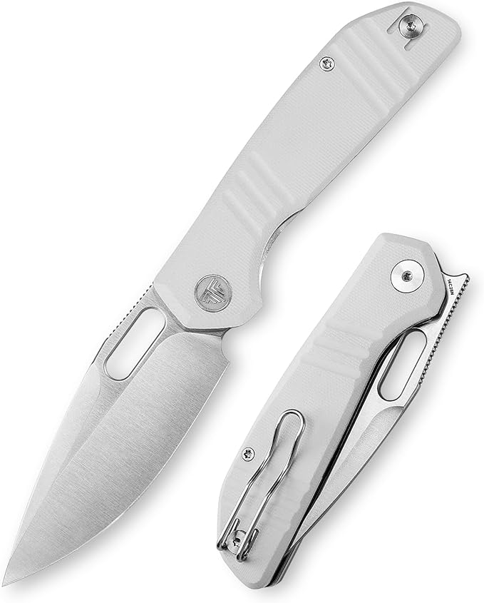 TRIVISA Gecko Folding Pocket Knife 3.4 14C28N Steel Blade G10 Handle EDC Knife with Pocket Clip for Men Women Camping Survival HikingGecko-WG