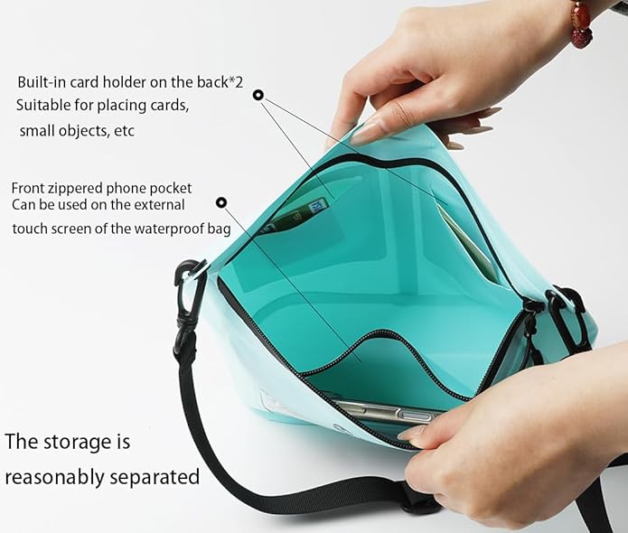 IPX7 Waterproof Bag with Touchscreen Phone PocketFloating Airtight Shoulder Bag for SwimmingRaftingCyclingHiking