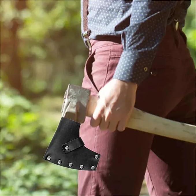 Axe Head Cover Hatchet Head Sheath Holster PU Leather Protector Camping Accessories for Outdoor Camping Blade Protection