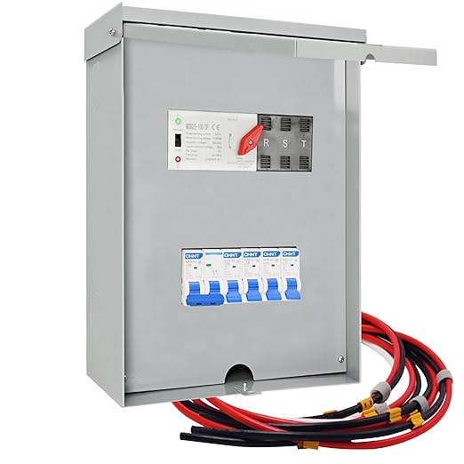 Transfer Switch 50 Amp 6 Circuit 120/240V Pre-Wired Automatic Transfer Switch Kit for Home Generator Meeting NEMA 3R Standards for Outdoor and Indoor