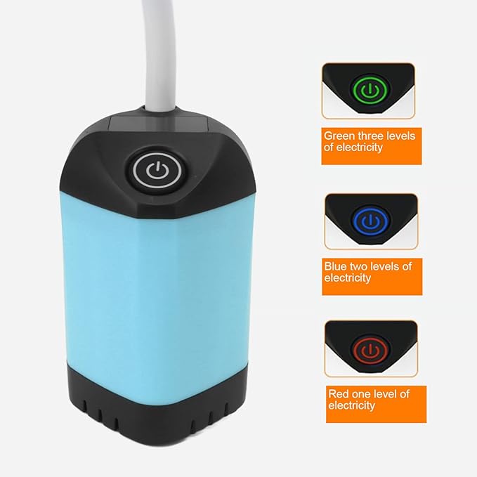 Portable Camping Shower Outdoor Camp Shower Pump 3 Speed Adjustable Electric Rechargeable Portable Outdoor Shower Head for Camping Hiking Traveling(Blue)