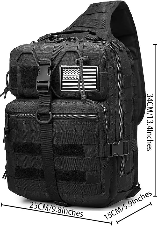 ATBP Tactical Sling Pack Big Crossbody Backpack Over Shoulder Bag Military for Men Hiking Outdoor Sport Gym