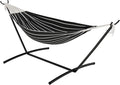 GAOMON Double Hammock with Steel Stand for Outside Portable Space Saving for Indoor Outdoor Patio w/Carrying Bag 450 lbs Capacity - Onyx Stripes