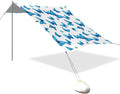 Beach Canopy with Windproof Ropes &amp Sandbags Beach Tent Sun Shade Sun Shelter for Camping Trips Fishing Backyard Fun or Picnics Blue Butterfly
