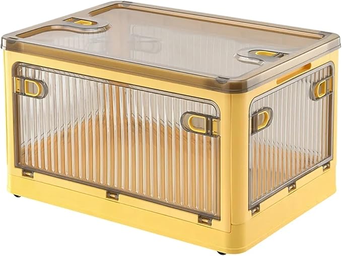 BGRORIO Foldable Storage Box with Wheels - Stackable Closet Organizer for Clothes Quilts Toys Books Sundries Storage(WG ZDSNX G L)