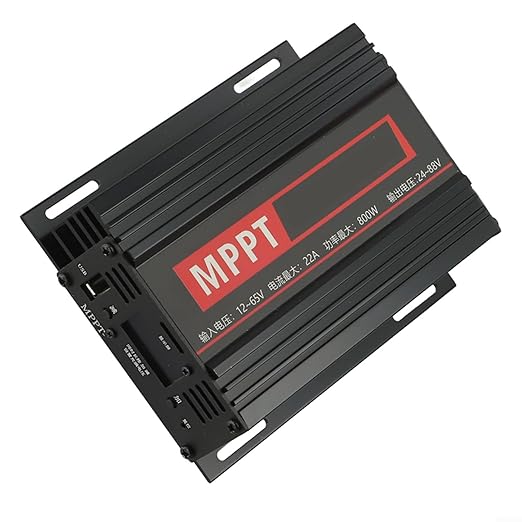 for MPPT Solar Boost Controller Charger 800W with LCD Display for 24V/36V/48V/60V/72V Batteries USB Output Aluminum Alloy Housing Over- Protection