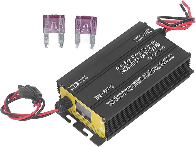 Boost MPPT Solar Charge Controller 600W 12-50V Input LCD Display with Overcharge Protection Short Circuit Protection for 36V 48V 60V 72V Batteries Solar Charge Regulator