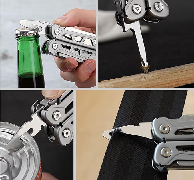 Multi-Purpose Pocket Knife Pliers Kit Durable Stainless Steel Multi-Plier Multi-tool for Survival Camping Hunting (black)