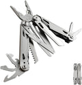 Portable Multitool Pliers Mini Scissors with Clip Knife Folding Stainless Steel Lightweight Tools for Travel Camping Hiking (silver 1pcs)