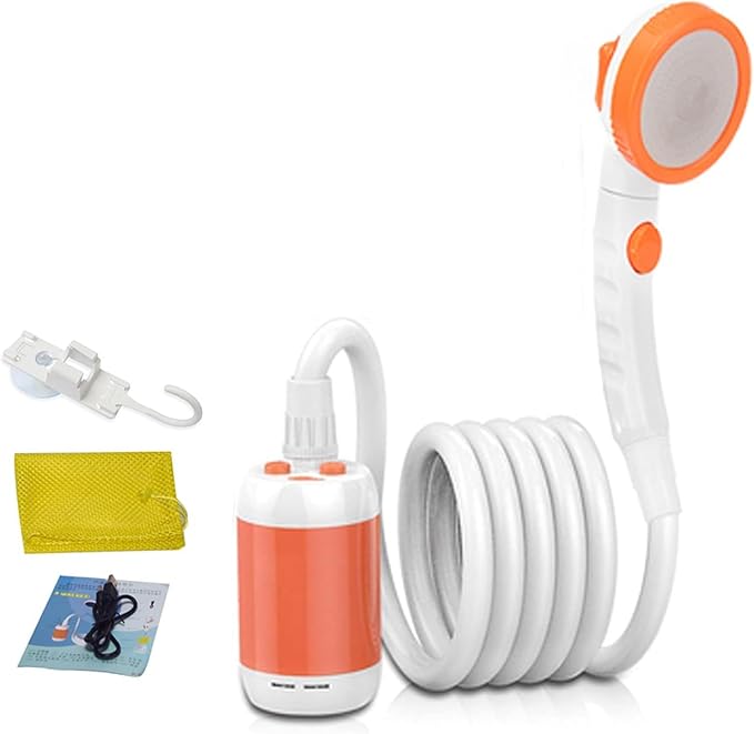 Portable Outdoor Shower Pump Rechargeable Battery Portable Shower for Camping Camp Suitable Electric showerhead for Hiking Campsites