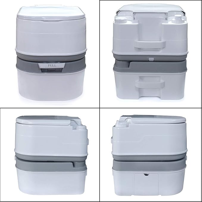 HongK- 6.3 Gallon 24L Portable Toilet Flush Travel Camping Commode Potty Outdoor/Indoor [P/N: ET-TOILET002-24L]