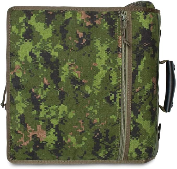 TACTICAL NOTEBOOK COVERS Tactical 3-Ring Binder Cover System | Zippered Padfolio Organizer Bag with Leather Handle | Fits 3” to 4” Binders | Durable Field Use Organizer (Canadian Digital Camo)