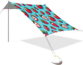 Cute Strawberry Red Blue Beach Tent Sun Shelter Set UPF50+ UV Protection 10.5 x 9.19 FT Camping Shade Canopy with Sandbags Sand Anchors Carrying Bag and Others