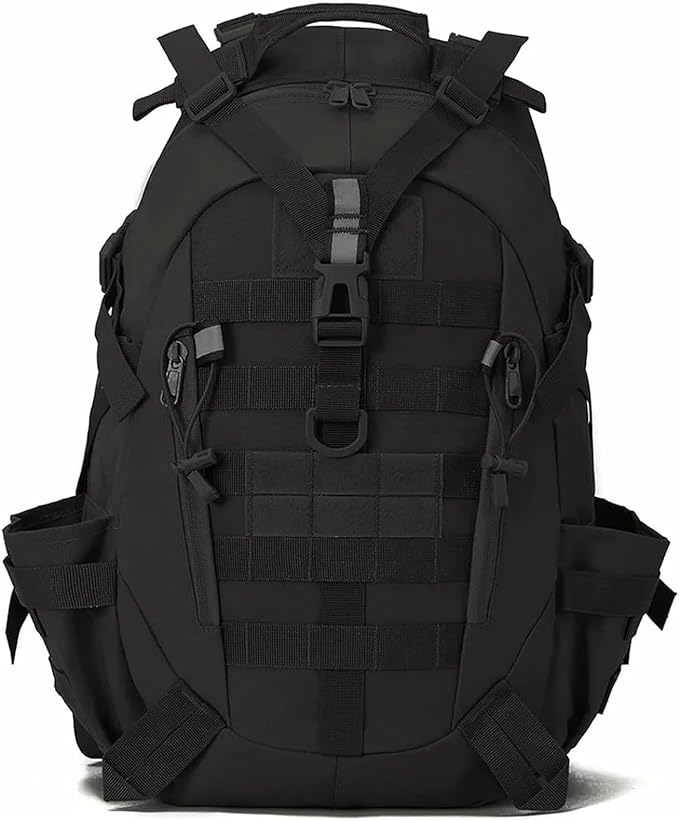 40L Camping Hiking Backpacks Tactical Backpack for Men/women Reflective Outdoor Climbing Rucksack Bag Survival Travel Bags(Black)