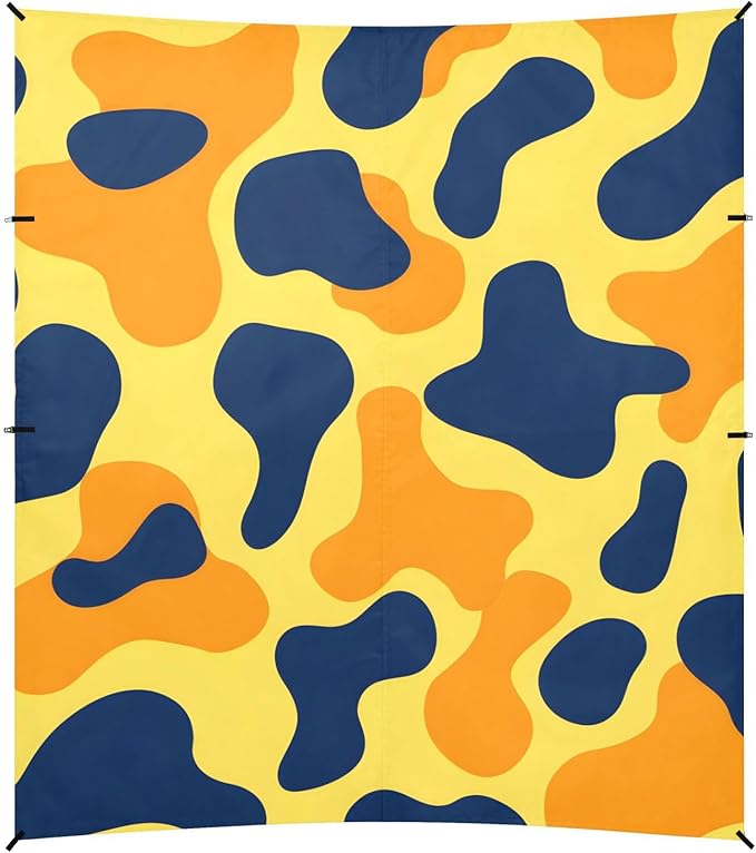 ALAZA Orange Yellow Cow Pattern Beach Tent Sun Shelter Portable Canopy Sunshade for Outdoor Camping Picnics Backyard Fun 10x9 ft