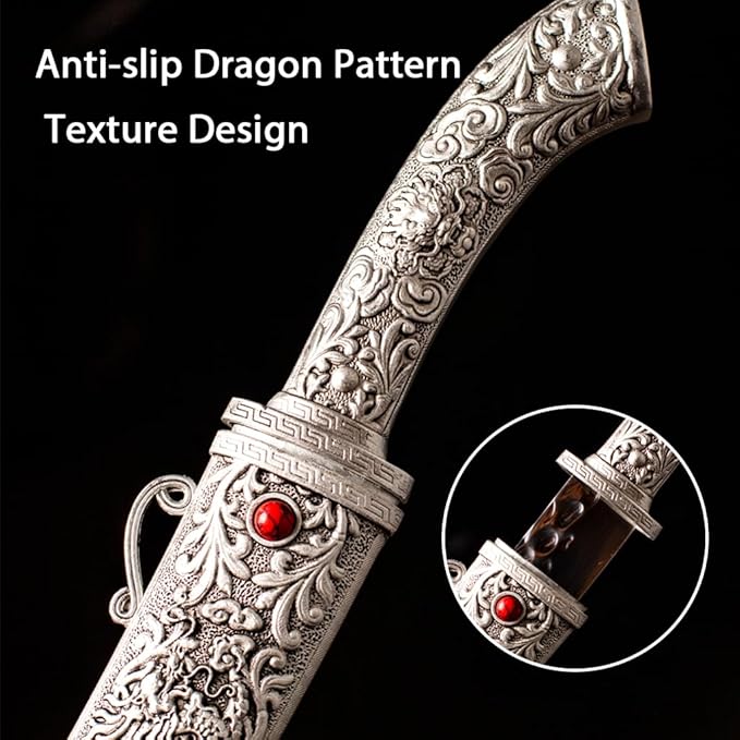 Dragon Tanto Fixed Blade Knife with Metal Sheath Display Stand &amp Gift Box Collectible Japanese Style Knife for Display Camping EDC &amp Gifts for Men