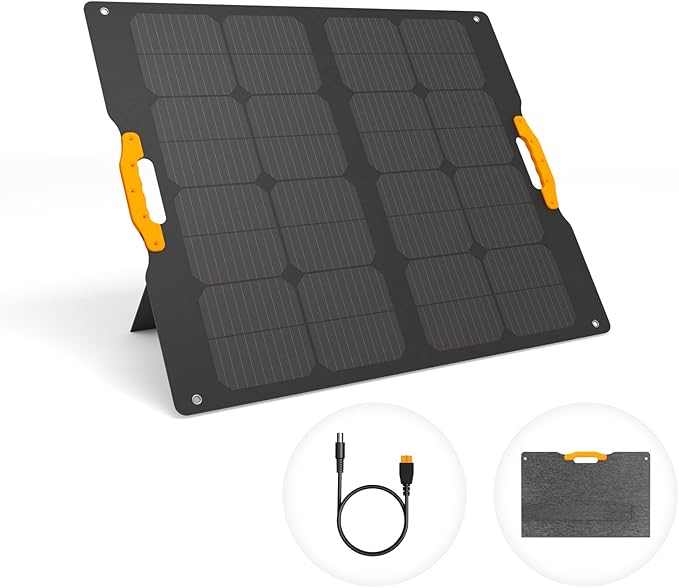 UDPOWER 120W Portable Solar Panel for Power Station Generator 18V Foldable Solar Cell Solar Charger with High-Efficiency Battery Charger for Outdoor Camping Van RV Trip