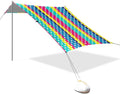 Beach Canopy with Windproof Ropes &amp Sandbags Beach Tent Sun Shade Sun Shelter for Camping Trips Fishing Backyard Fun or Picnics Stripes