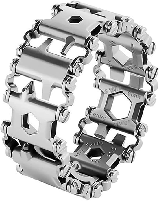 Multitool Bracelet 29 in 1 22cm Stainless Steel Outdoor Travel Men Watch Strap Trend Bracelet with A Pry Tool
