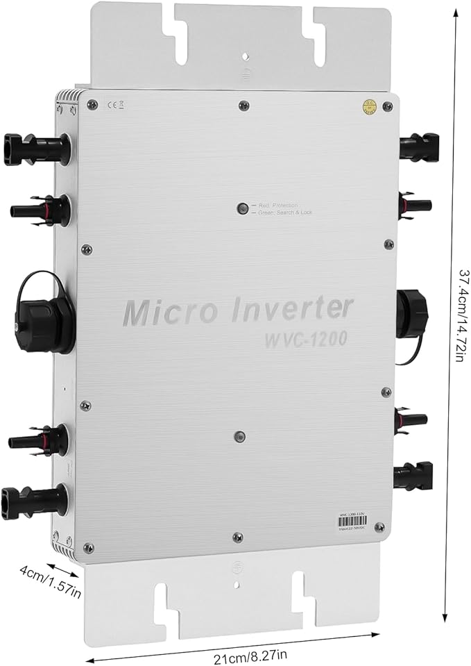 Solar Micro Grid Tie Inverter110V Solar &amp Wind Power Inverter with LCD ScreenWVC-1200W MPPT Pure Sine Wave DC to AC Inverter for 30V or 36V Solar Panels (1200 Watts)