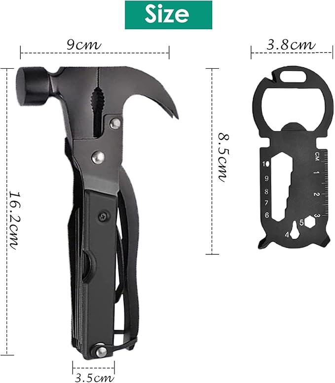 Survival‑Ready Camping Multitool – All‑in‑One with Knife Hammer Saw &amp Pliers Durable Sheath Perfect Christmas/Birthday/Father's Day Gift for Men Dad Husband &amp Boyfriend-Hammer &amp EDC