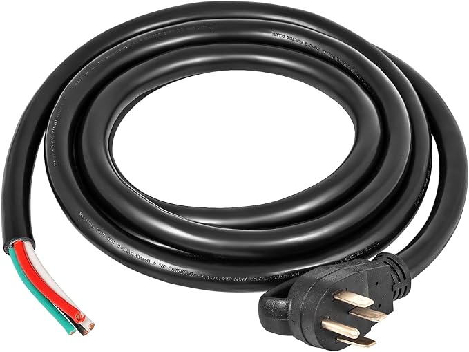 VEVOR 15-Foot 50 Amp Heavy Duty Generator Extension Cord 6/3+8/1 Gauge STW 125V/250V 4-Wire NEMA 14-50P to SS2-50R 12500W Power Cord with Handle for RV EV Transfer Switch