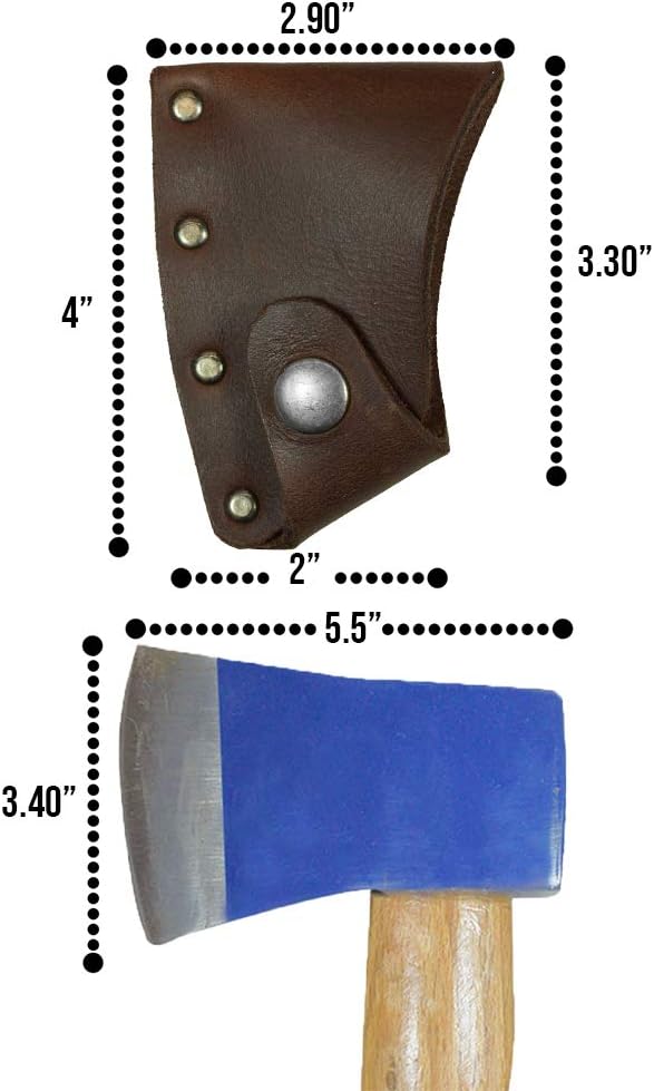 Hatchet Blade Cover Handmade from Full Grain Leather - Protector Case Cover Small Axe Blade Safety Sleeve Camping Accessory Lumberjack Outdoor Essentials