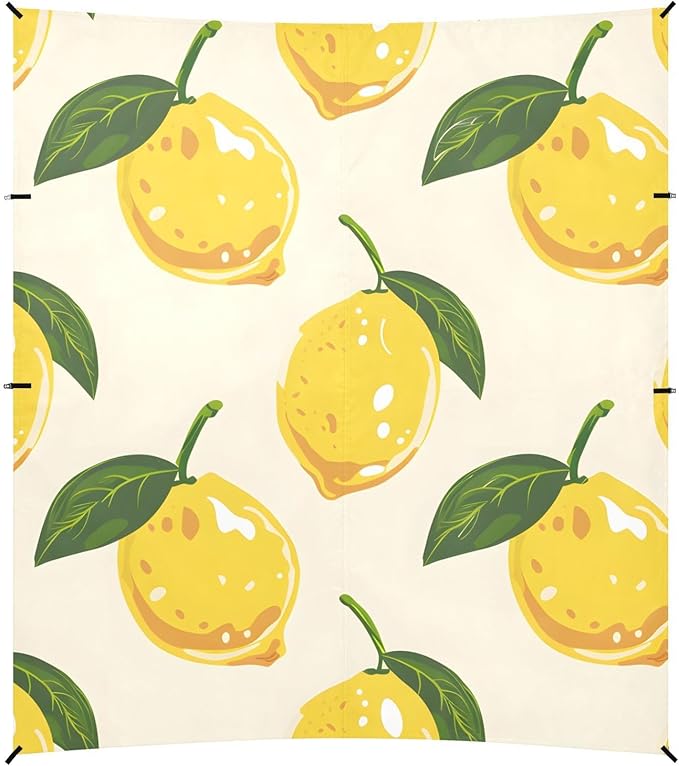 ALAZA Yellow Lemon Beach Tent Sun Shelter Portable Canopy Sunshade for Outdoor Camping Picnics Backyard Fun 10x9 ft