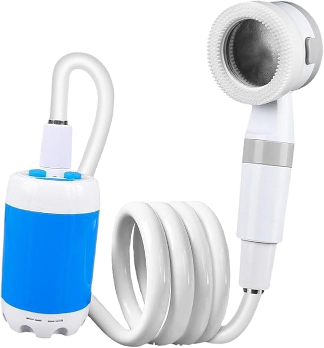 Electric Portable Outdoor Camp Shower Pump Travel Shower for Plants Car Wash Pet Cleaning USB Rechargeable 80.71inch Multicolor