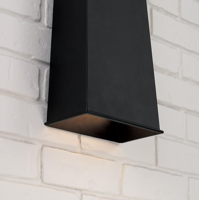 Capital Lighting 955013BK-LD Ansel Modern Night-Sky-Friendly Outdoor Elongated Rectangular Wall Lantern Integrated LED 15 Watt 19 H x 8 W Black