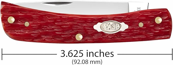Case XX Pocket Knife SOD BUSTER JR - DARK RED BONE CS - PEACH SEED JIG Item #31945-6137 CS - Length Closed: 3 5/8Inches