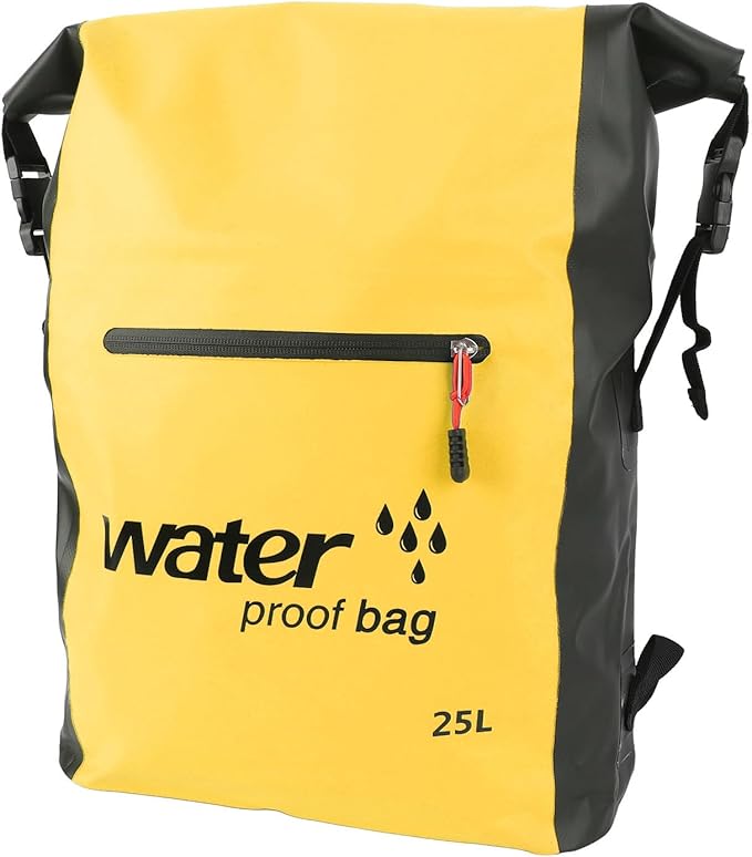 Alomejor 25L Dry Bag Kayaking Camping Drifting with Shoulder Strap Wet Dry Separation Design High Grade PVC Material for Outdoors (Yellow)