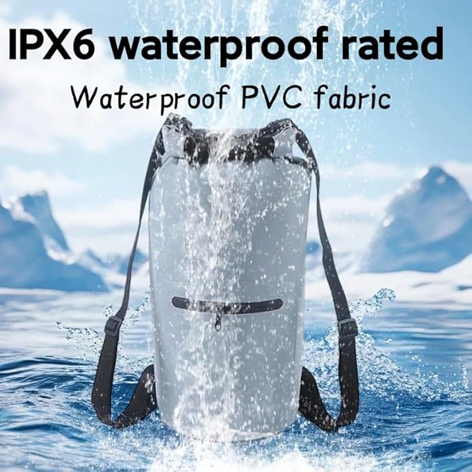 Outdoor waterproof bag there are 5L-40L five specifications with zipper roll dry bag suitable for swimming beach surfing camping and other outdoor sports (Grey 40L)