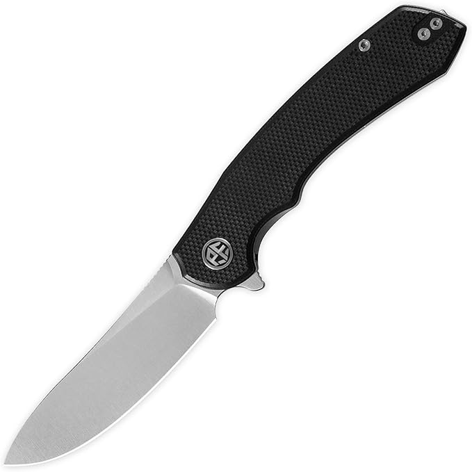 Petrified fish PFP12 WaterSpout Folding Knife3.54 14C28N Steel Blade G10 Handle Folding Pocket Knife for Camping EDC Outdoor (Black Satin)