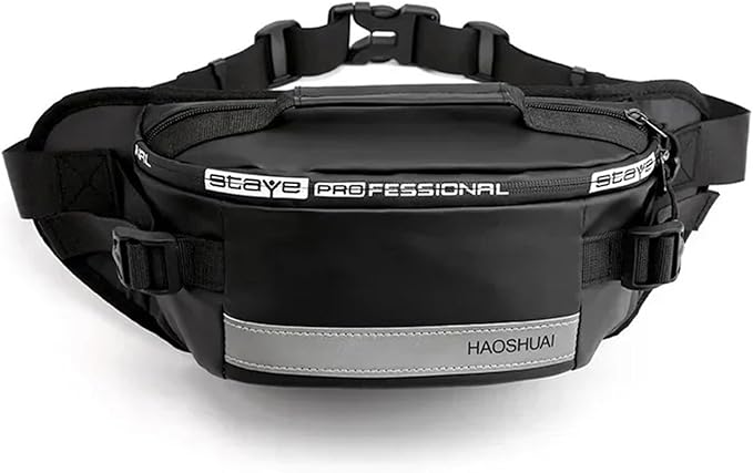 2025 Large Capacity Anti-theft Male Belt Close-Fitting Waist Bags Multi-Functional Shoulder Bag Men Nylon Chest Pack(Black)